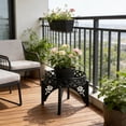 thumbnail image 4 of Soporte para plantas de hierro forjado – Estante de pie para macetas, ideal para la decoración del hogar en interiores y exteriores. Estante para macetas con acabado resistente a la oxidación, p, 4 of 6