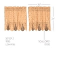 thumbnail image 2 of Primitive Tier Set Maisie Floral Check Scalloped Black Tan Cafe Kitchen Curtains TCC Brands, 2 of 5