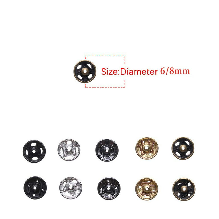 Mini 6/8mm Apparel Sewing Handmade Fabric Metal Sewing Accessories Sewing  Buttons Invisible Button Metal Buckle SILVER 8MM 