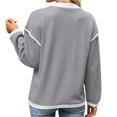 thumbnail image 7 of Wevis Autumn Henley Sweater for Women Color Block Button V-Neck Long Sleeve Knit Pullover Contrast Cuff Loose Daily Tops, 7 of 7
