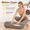 thumbnail image 6 of ROFIEJOX Rectangular Yoga Bolster Pillow, 25" x 12" x 5" Restorative Yoga Cushion with Removable Machine-Washable Velvet Cover and Carry Handle, Gray, 6 of 7