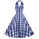 thumbnail image 5 of ICHUANYI Clearance Women's Fashion V-neck Sleeveless Backless Vintage Printed Party Cocktail Dresses Stretchy Dresses(Blue, L) ICHUANYI WER2023081512190, 5 of 9