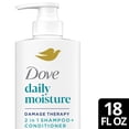 thumbnail image 5 of (4 pack) Dove Damage Therapy 2in1 Shampoo & Conditioner for Dry Hair Daily Moisture with Bio-Protein Care Technology and Hyaluronic Serum, 18 Fl Oz, 5 of 14