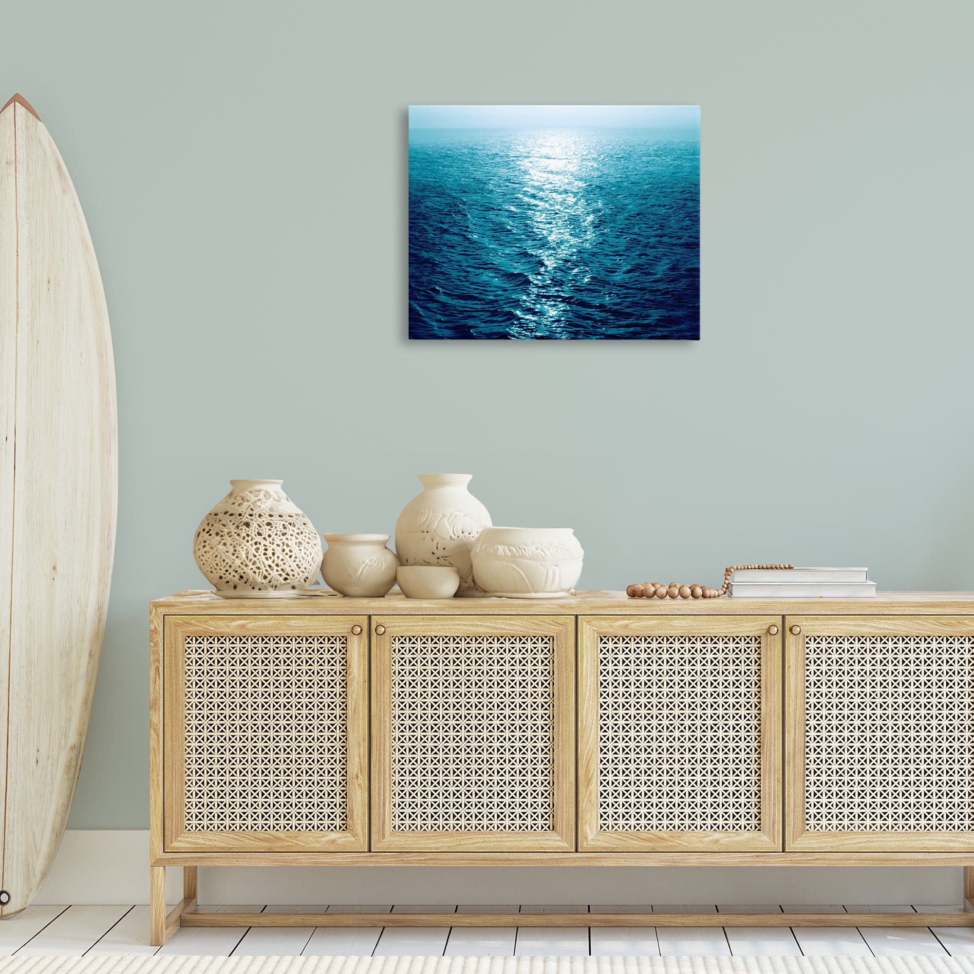 Stupell Industries Sun Reflected Ocean Ripples Landscape & Nature Photography Wrapped Canvas Art Print Wall Art, 30 x 24