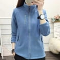 thumbnail image 3 of Fall Winter Jacket Women's Warm Thick Stand Collar Open Front Sports Hoodie Outdoor Clothing, 3 of 11