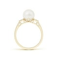 thumbnail image 2 of ANGARA Freshwater Cultured Pearl Ring with Cluster Diamonds in 14K Yellow Gold for Women | June Birthstone, Birthday, Anniversary, Jewelry Gift for Women | Natural Pearl Ring, 2 of 8