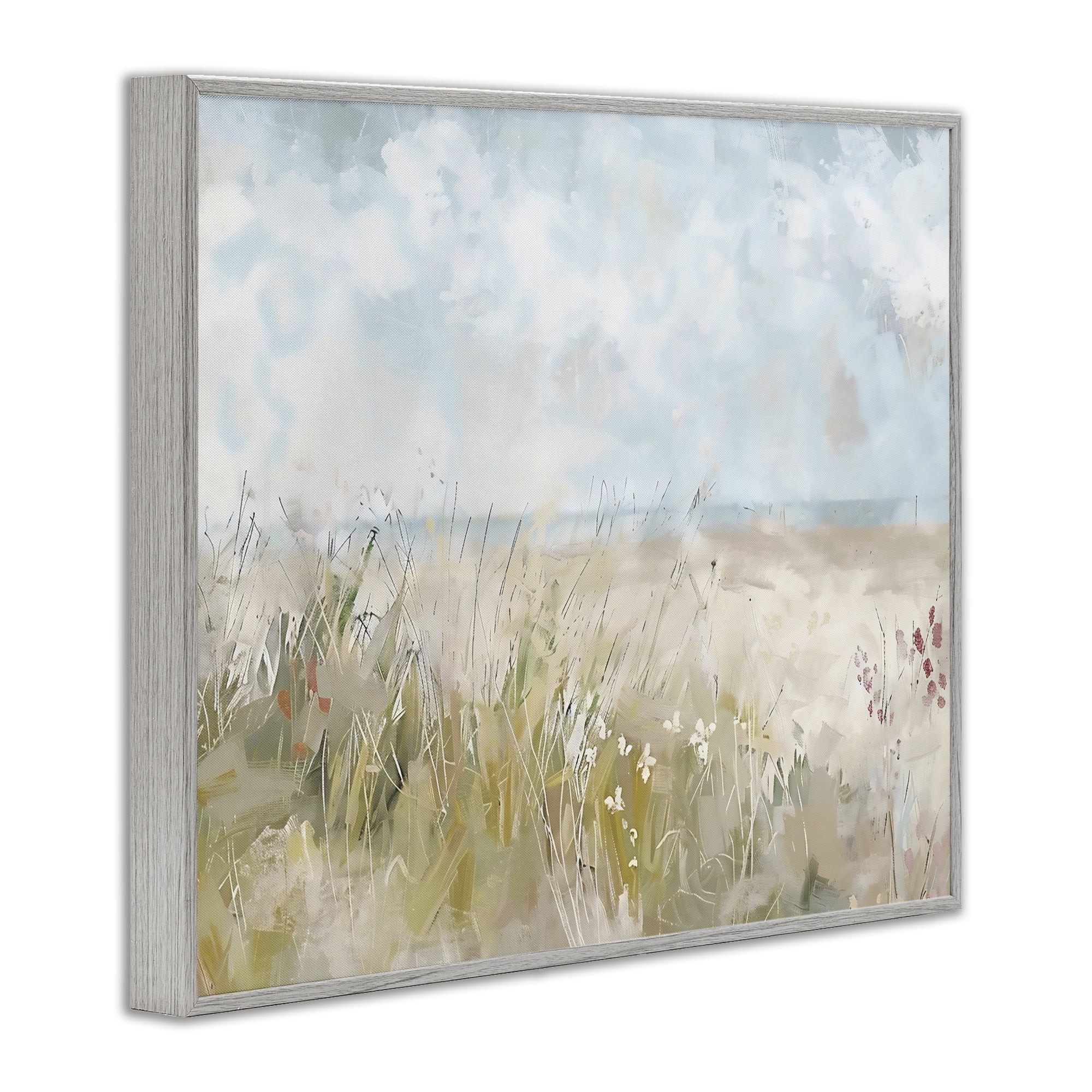 Stupell Industries Flowers By The Ocean Gray Framed Giclee Art, design by Creative Studio