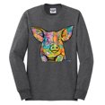 thumbnail image 3 of Dean Russo The Pig Animal Lover Mens Long Sleeve Shirt, Heather Black, Medium, 3 of 6
