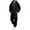 Black, variant on Mens 2 Piece Sweatsuits Quarter Zipper Drawstring Hooded Pullover Tops Wide Leg Elastic Waist Jogger Solid Color Fashion Comfy Suits White M