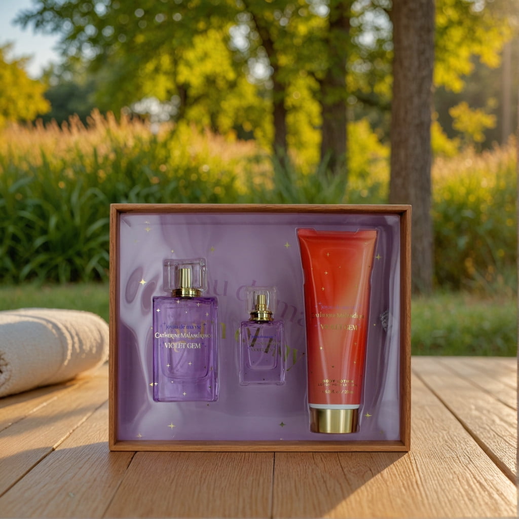 エコロマリ-ンクリスタル150ml 3本セット Catherine Malandrino Violet Gem, Women's 3 Piece Gift Set with