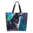 thumbnail image 1 of Easygdp Colorful Plant Wolf Bolsas Tote para Mujer, Bolsos de Hombro para Viaje, Bolsos de Mano de Gran Capacidad para Compras y Trabajo, 1 of 8