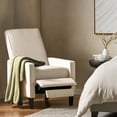thumbnail image 3 of GDF Studio Hatherly Contemporary Fabric Upholstered Pushback Recliner, Beige and Dark Brown, 3 of 10