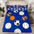 thumbnail image 2 of Feelyou Baseball Football Teen Queen Sheet Sets, Ball Sport Gaming Bed Set, 4-Piece, 2 of 7