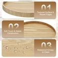 thumbnail image 3 of Uxcell Wooden Serving Tray Round Decorative Platter for Serving Food and Drinks with Stylish Design Light Brown 8.3 Inch, 3 of 5