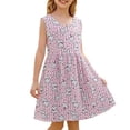 thumbnail image 3 of Afuyipoi Girls Sleeveless Dress Size 1-11Y Puppy Printed Summer Cotton Loose A-Line Sundress for Kids Beach Vacation Multicolor Size 2T, 3 of 6