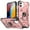 Rosegold, variant on Nalacover Rugged Case for iPhone 11, Heavy Duty Hybrid PC + TPU Military Grade Shockproof Cover with Rotated Ring Holder Kickstand Magnetic Car Mount Non-Slip Case, Darkgreen