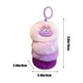 thumbnail image 3 of Tuvgenk Adorable Plush Worm Keychain, Colorful Furry Balls Bag Charm for Women, 3 of 6