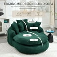 thumbnail image 4 of AENKYO Oversized Chenille Bean Bag Sofa with 5 Pillows, Oval Lazy Floor Sofa with Wraparound Backrest for Adults-Green, 4 of 7