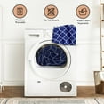 thumbnail image 4 of Canadian Linen Rideaux de Douche Sans Crochets, 72"x72 Pouces, Rideaux de Douche pour Baignoire en Polyester Résistant à la Moisissure et à l'Eau, Lavables, pour Salle de Bain, Treillis Bleu, 4 of 6