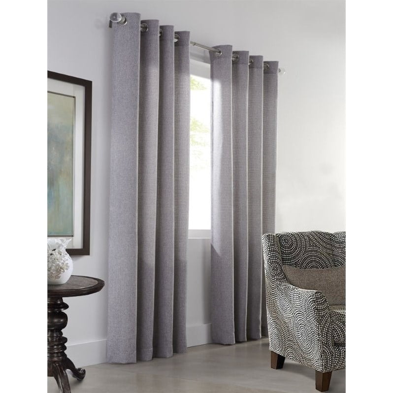 Commonwealth Faux Jute 108 Grommet Curtain Panel In Silver