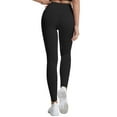 thumbnail image 7 of TWZH Women Solid Color Rib-Knit High Waist Stretchy Workout Yoga Legging, 7 of 7