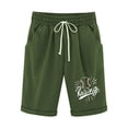 thumbnail image 4 of LEBONYARD Pull on Shorts for Women,Women's Shorts Cotton and Linen Fashionable Printing Elastic Waist 5-inch Pants Drawstring 5-inch Shorts Army Green XXL, 4 of 4
