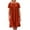Orange, variant on Busydd Dresses for Women Solid Color Short Sleeve Spring Dresses Trendy Round Neck Pleated Summer Dress Casual Comfy Cotton Linen Dress