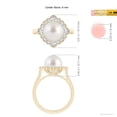 thumbnail image 5 of ANGARA South Sea Cultured Pearl Cushion Halo Engagement Ring in 14K Yellow Gold for Women | June Birthstone, Birthday, Anniversary, Jewelry Gift for Women | Pearl Ring, 5 of 9