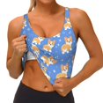 thumbnail image 3 of Balery Kawaii Corgi Sujetadores deportivos con espalda cruzada para mujer, acolchados, sin costuras, de alto impacto, ideales para yoga, gimnasio, entrenamiento y fitness.-Large, 3 of 8