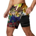 thumbnail image 2 of Yu-Gi-Oh Mens Board Shorts Summer Swim Trunks Quick Dry Beach Swimwear Bathing Suit Swim Shorts with Compression Liner And Pockets, 2 of 7