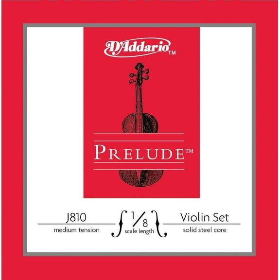D'Addario Prelude Violin String Set, 1/8 Scale, Medium Tension