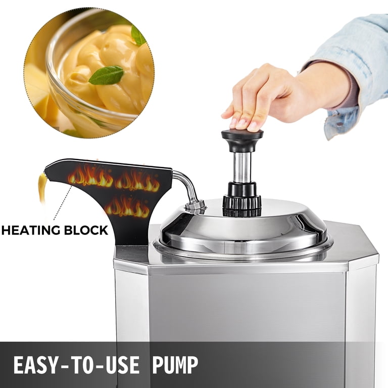 Nacho Cheese Warmer Dispenser 7.4Quart Hot Fudge Warmer Commercial Soup