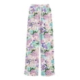 thumbnail image 6 of Dress Pants Women Petite High Waisted Wide Leg Summer Beach Vacation Pants Boho Lounge Casual Palazzo Trousers, 6 of 7
