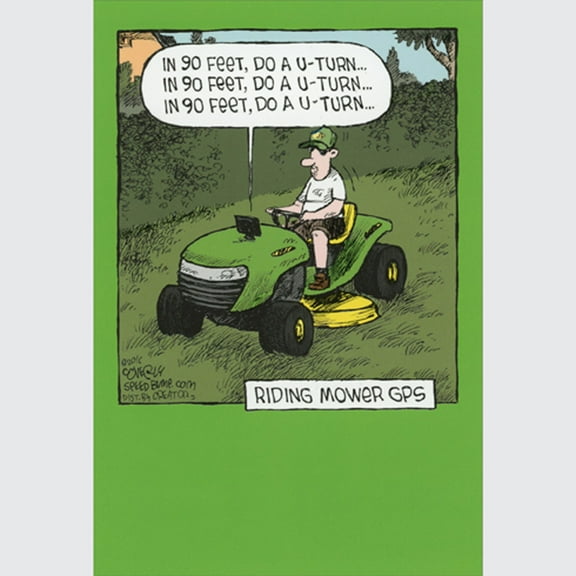 Nobleworks Riding Mower GPS: Do a U-Turn Funny / Humorous Father's Day Card