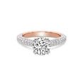 thumbnail image 4 of IGI Certified 3 Carat Round Shape Lab Grown Diamond Engagement Ring | 14K Rose Gold | Eternia Criss Cross Side Halo Diamond Ring | FG-VS1-VS2 Quality Friendly Diamonds, 4 of 7