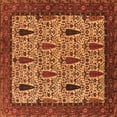 thumbnail image 1 of Ahgly Company Indoor Square Oriental Orange Industrial Area Rugs, 3' Square, 1 of 4