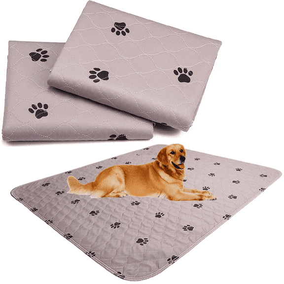 2 Pack Washable Pee Pads for Dogs, Reusable Puppy Pee Pads, Pet Training Mats with Leakproof Bottom, for Floor, Kennel, Crate, Sofa, 19.7"x27.6", Brown