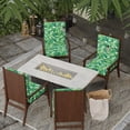 thumbnail image 2 of Jordan Manufacturing 43" x 20" Clarmont Seagrass Green Leaves Rectangular Outdoor Chair Cushion with Ties and Hanger Loop, 2 of 12