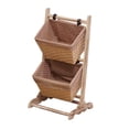 thumbnail image 4 of Cesta de almacenamiento de madera Rack de piso Stand de servicio rústico pesado estante de almacenamiento de almacenamiento para la sala de lavandería Estilo B, 4 of 9