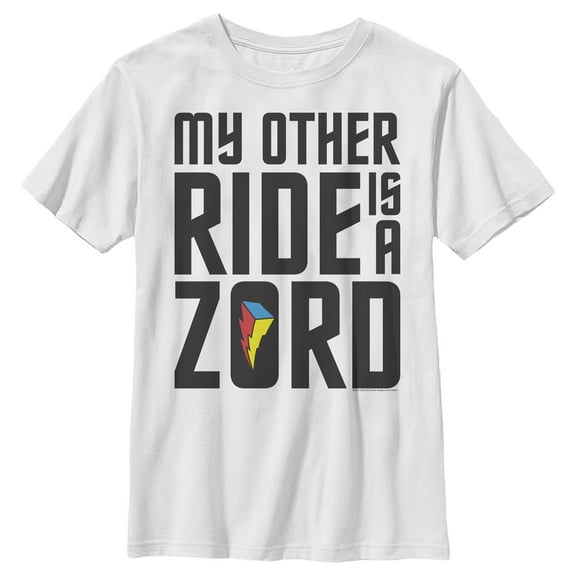 Boy's Power Rangers Other Ride is a Zord  Graphic Tee White X Small