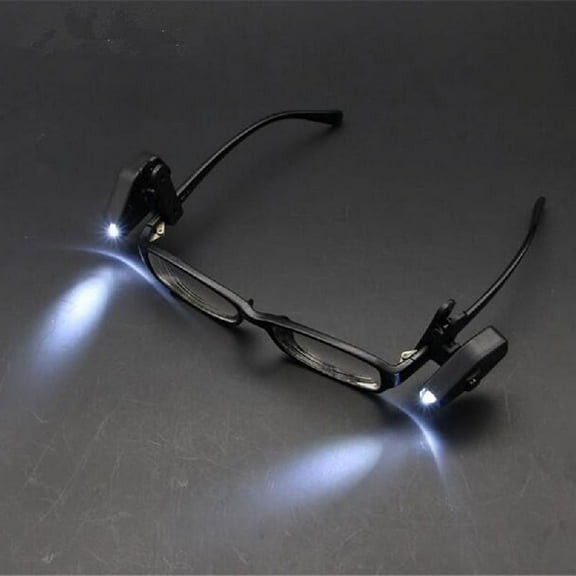 Cool LED Light Clip On Glasses Torch / Lamp Safety Li Reading Glasses Hot S6I1