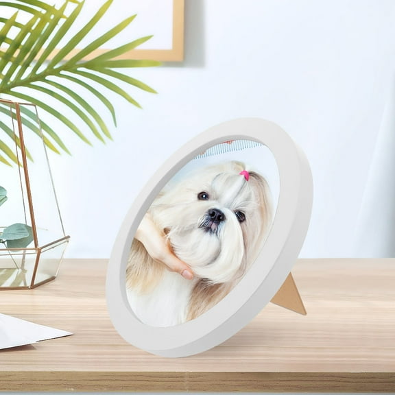 HONITANO 1Set Round Wall Photo Frame 9.24X9.24in for Home Decor White Wood