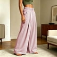 thumbnail image 6 of Ozmmyan Womens Wide Leg Sweatpants Zipper Button Pockets Elastic Waist Casual Loose Fit Lounge Pants for Winter, 6 of 6