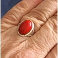 thumbnail image 4 of Natural Certified Red Coral Gemstone Moonga Astrological Ring 925 Sterling Silver Handmade Birthstone Jewelry Ring For Men, 4 of 4