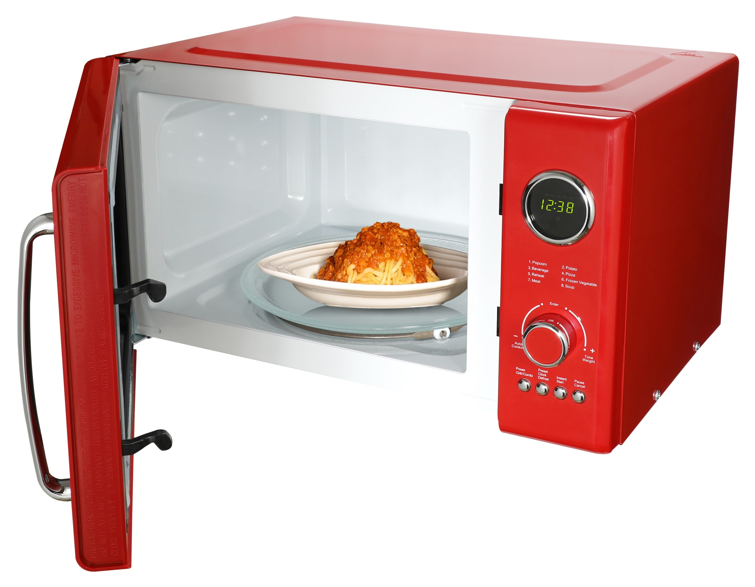 Emerson 0.9 Cu. Ft., 800W Retro Red Microwave Oven with Grill, MWRG0901RD