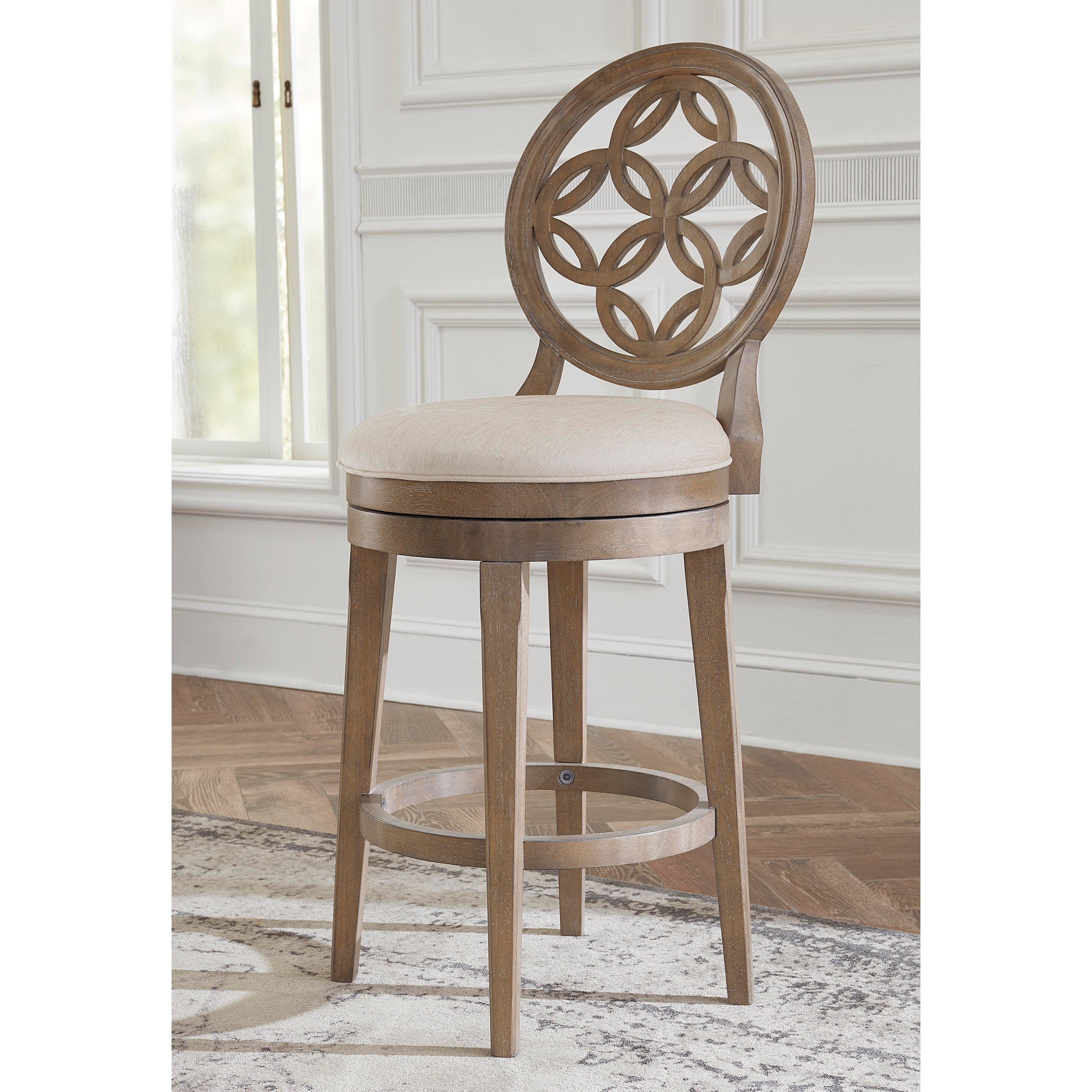 Savona Swivel Bar Stool Vintage Gray Finish Com