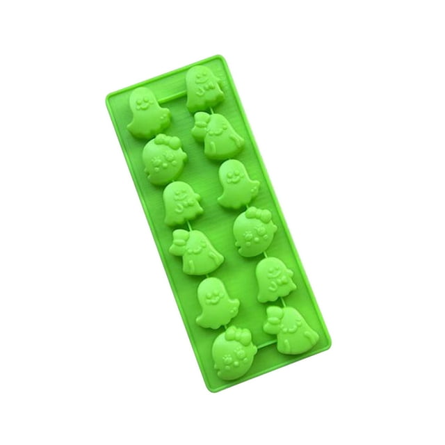 Fiudx Moldes de Gelatina de Halloween, Diseño de Fantasmas y Dulces de Chocolate, Silicona de Grado Alimenticio, Antiadherente y Flexible, Decoración de Pasteles, Artículos para Fiestas, Fácil de Des