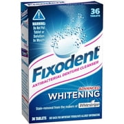 Fixodent Advanced Whitening Denture Cleanser Tablets, 36 Count