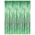 thumbnail image 2 of 3' x 8' Green Tinsel Foil Fringe Door Window Curtain Party Decoration, 2 of 2
