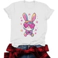 thumbnail image 5 of Sokhug Womens Happy Easter Eggs Print T-Shirt Short Sleeve Crew Neck Colorful Floral Easter Graphic Casual Tee, 5 of 6